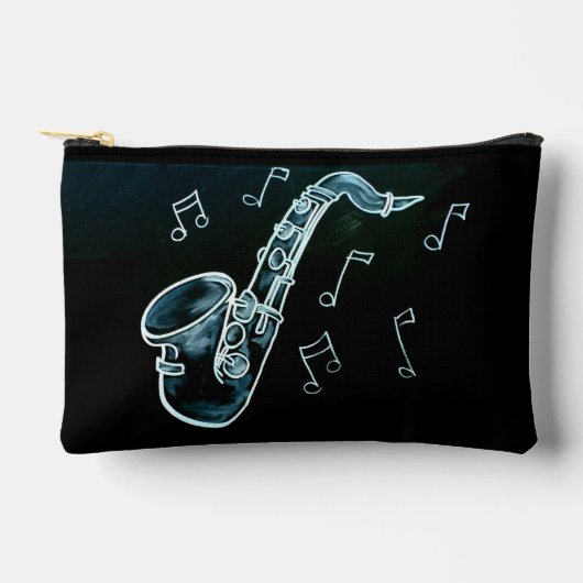 Saxofoon en muzieknoten etui (Voorkant)