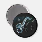 Saxofoon en muzieknoten magneet (Voorkant / Achterkant)