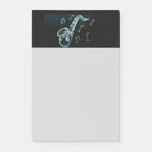 Saxofoon En Muzieknoten Post-it® Notes (Voorkant)
