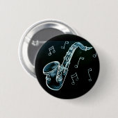 Saxofoon En Muzieknoten Ronde Button 5,7 Cm (Voorkant /achterkant)