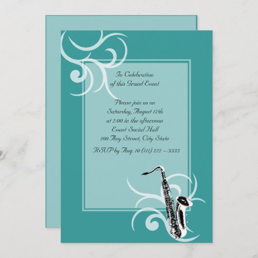 Saxofoon Full Color Kaart (Voorkant / Achterkant)