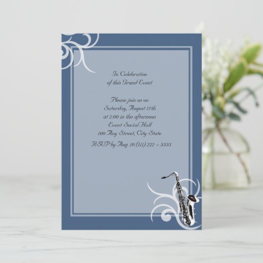 Saxofoon Full Color Kaart (Staand voorkant)