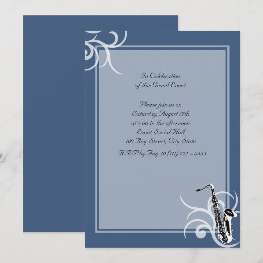 Saxofoon Full Color Kaart (Voorkant / Achterkant)