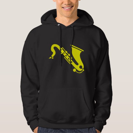 Saxofoon - Geel Hoodie (Voorkant)
