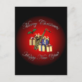 Saxofoon ~ Geschenken Vrolijk kerstfeest en gelukk Feestdagenkaart (Voorkant)