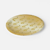 Saxofoon goudkleurig papieren bordje (Gekanteld)