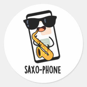 Saxofoon Grappige Gsm Woorden Ronde Sticker