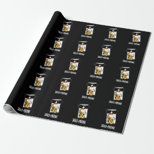 Saxofoon Grappige Gsm Woorden Spelende Donkere BG Cadeaupapier