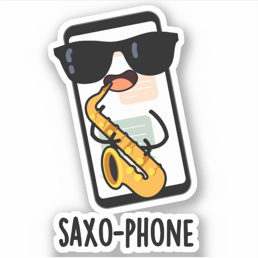 Saxofoon Grappige Gsm Woorden  Sticker (Voorkant)