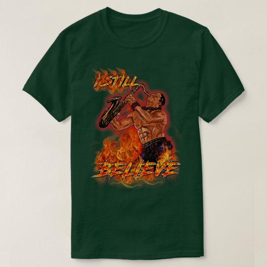 Saxofoon Guy TShirt Classic 80s Horror Fan Appare (Design voorkant)