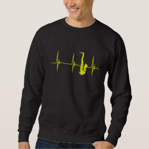 Saxofoon Heart Beat Pulse Jazz Muziek Instrument Trui