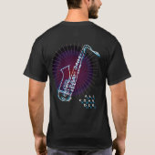 Saxofoon Illustratie Cool Modern Kunst Saxofonist T-shirt (Achterkant)