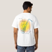 Saxofoon Illustratie Cool Moderne Kunst Saxofonist T-shirt (Achterkant volledig)