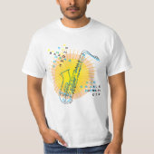 Saxofoon Illustratie Cool Moderne Kunst Saxofonist T-shirt (Voorkant)