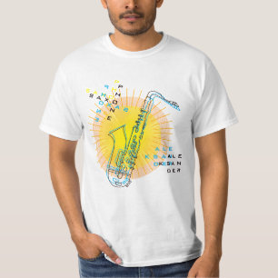 Saxofoon Illustratie Cool Moderne Kunst Saxofonist T-shirt