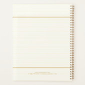 Saxofoon illustratie in gouden glitter textuur planner (Achterkant)