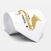 Saxofoon illustratie in gouden glitter textuur stropdas (Opgerold)