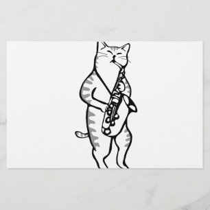 Saxofoon Instrument Muziek Jazz Kat Post-it Notiti Briefpapier