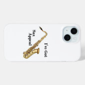 Saxofoon iPhone 15 Hoesje (Achterkant (horizontaal))