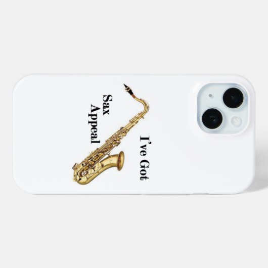 Saxofoon iPhone 15 Hoesje (Achterkant (horizontaal))