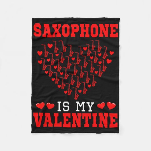 Saxofoon Is Mijn Valentijn Instrument Team Schatti Fleece Deken (Voorkant)