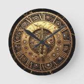 Saxofoon, Jazz Clock, Marble Steampunk Industrial Ronde Klok (Voorkant)