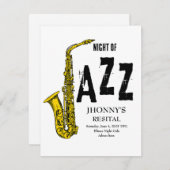Saxofoon Jazz Resital uitnodiging (Voorkant / Achterkant)