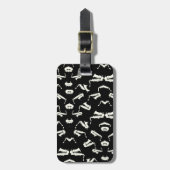 Saxofoon jazz zwart-wit patroon bagagelabel (Voorkant verticaal)