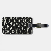 Saxofoon jazz zwart-wit patroon bagagelabel (Achterkant horizontaal)
