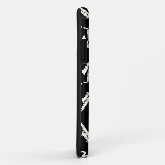 Saxofoon jazz zwart-wit patroon Case-Mate iPhone case (Achterkant/rechts)