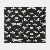 Saxofoon jazz zwart-wit patroon fleece deken (Voorkant (Horizontaal))