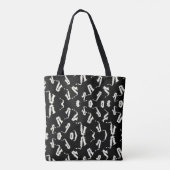 Saxofoon jazz zwart-wit patroon tote bag (Achterkant)