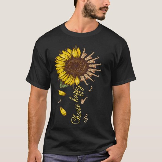 Saxofoon Kies Happy Sunflower Classic F T-shirt (Voorkant)