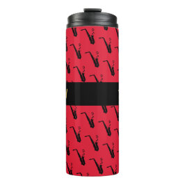 Saxofoon Koele Rode Muziek Thermosbeker