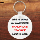 saxofoon leraar, geweldig sleutelhanger (Voorkant)
