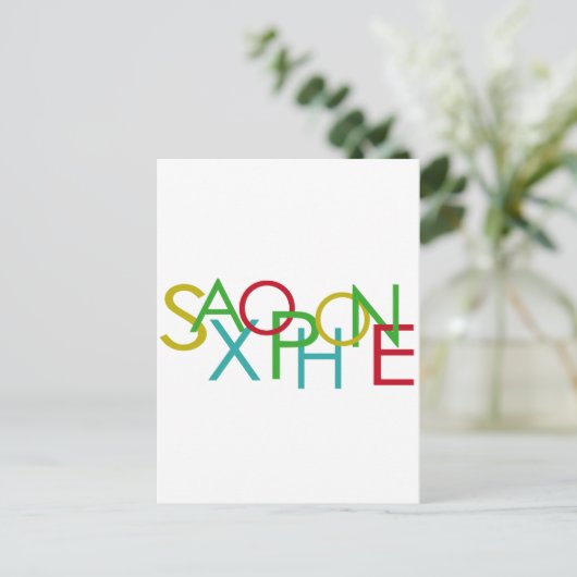 SAXOFOON Letters Briefkaart (Staand voorkant)