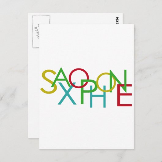 SAXOFOON Letters Briefkaart (Voorkant / Achterkant)