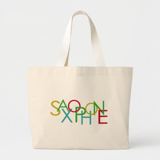 SAXOFOON Letters Grote Tote Bag (Voorkant)