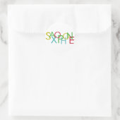SAXOFOON Letters Ronde Sticker (Tas)