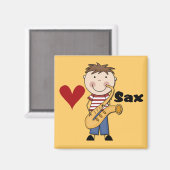 Saxofoon - Mannelijke Tshirts en geschenken Magneet (Voorkant / Achterkant)