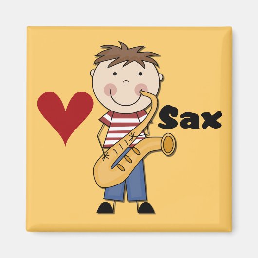 Saxofoon - Mannelijke Tshirts en geschenken Magneet (Voorkant)