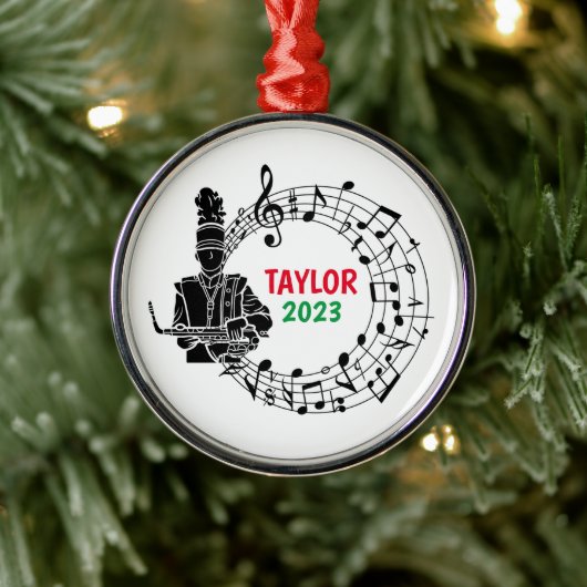 Saxofoon Marching Band Kerst Ornament (Boom)
