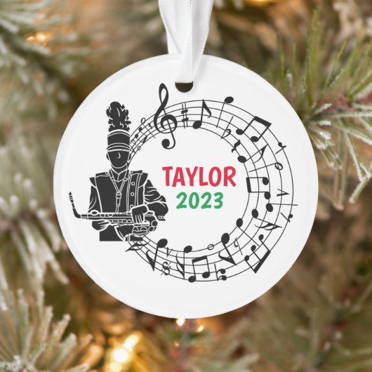 Saxofoon Marching Band Kerst Ornament (Boom)