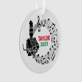 Saxofoon Marching Band Kerst Ornament (voorkant)