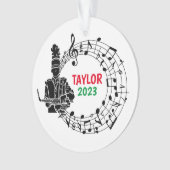 Saxofoon Marching Band Kerst Ornament (voorkant)