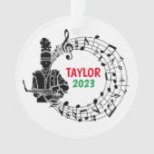 Saxofoon Marching Band Kerst Ornament (voorkant)