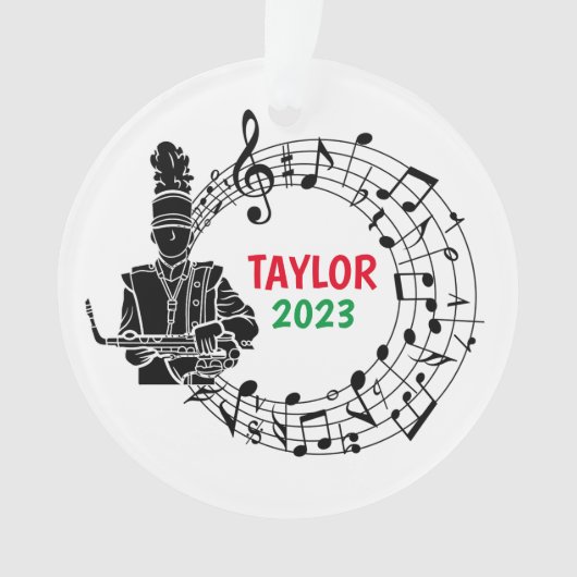 Saxofoon Marching Band Kerst Ornament (voorkant)