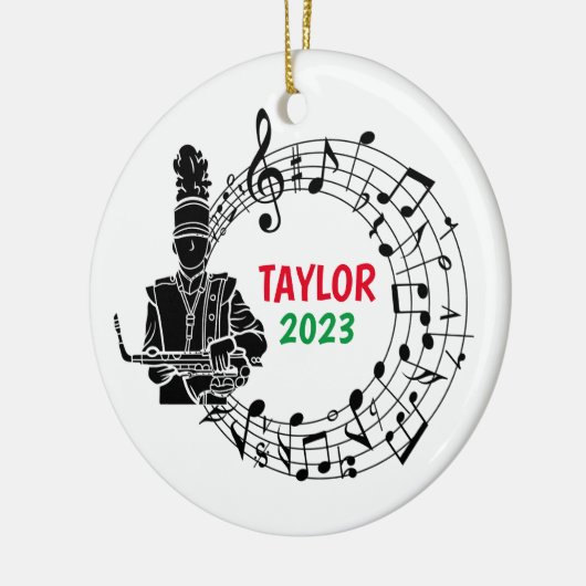 Saxofoon Marching Band Kerst Ornament (Links)