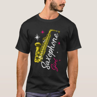 Saxofoon meisje muzikant saxofonist meisjes cadeau t-shirt