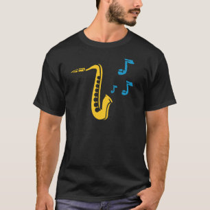 Saxofoon met Muzieknoten T-shirt